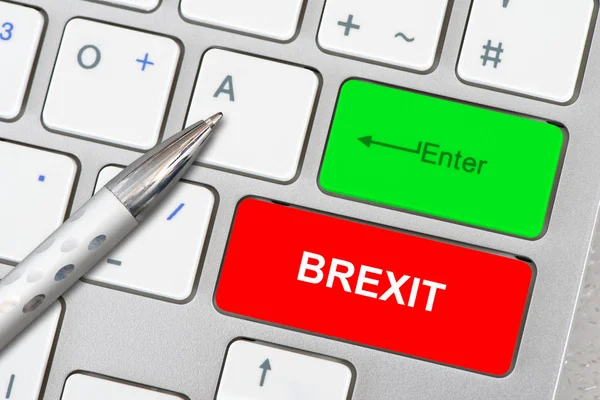 Brexit Afgedrukt Computertoetsenbord — Stockfoto