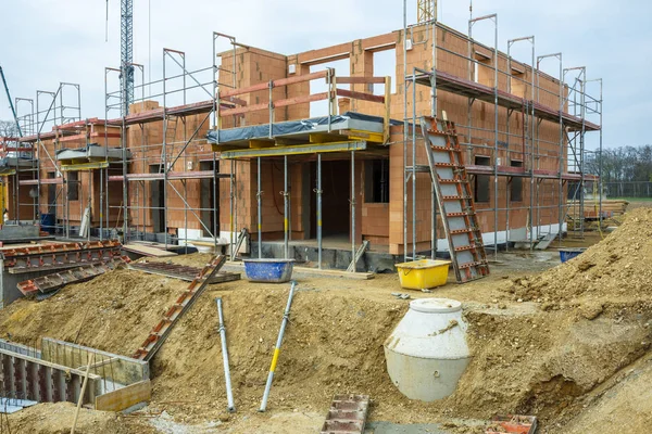 Nieuw Gebouwd Huis Aanbouw — Stockfoto