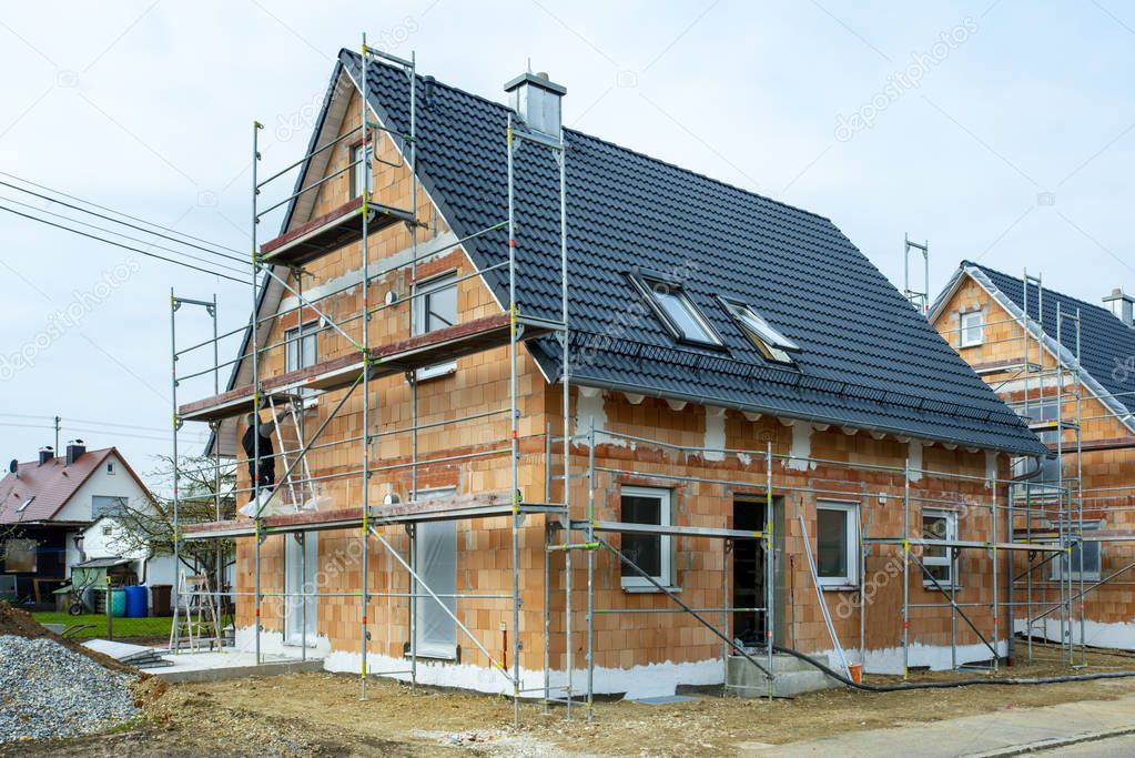 new built house in construction