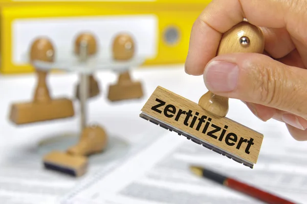 Zertifiziert Auf Stempel Deutscher Sprache Zertifiziert — Stockfoto