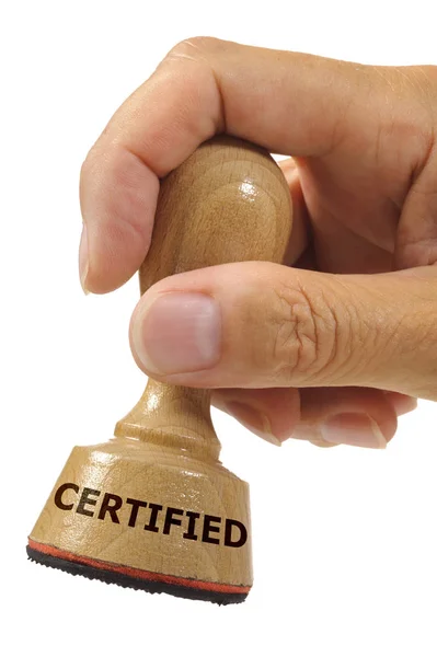 Certyfikat Wydrukowany Stemplu Gumowym — Zdjęcie stockowe