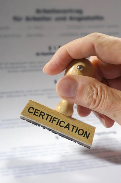 Certificering Gedrukt Rubber Stempel — Stockfoto