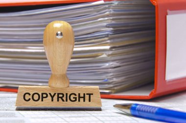 copyright printed on rubber stamp clipart