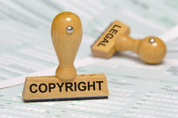 Copyright Och Legal Tryckt Gummistämpel — Stockfoto