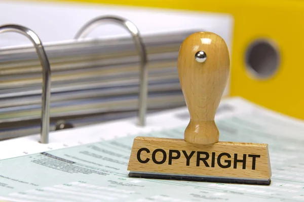 Hak Cipta Dicetak Pada Stempel Karet — Stok Foto