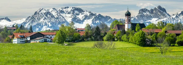 Panoramiczny Krajobraz Bawarii Pobliskiego Miasta Seeg Allgaeu — Zdjęcie stockowe