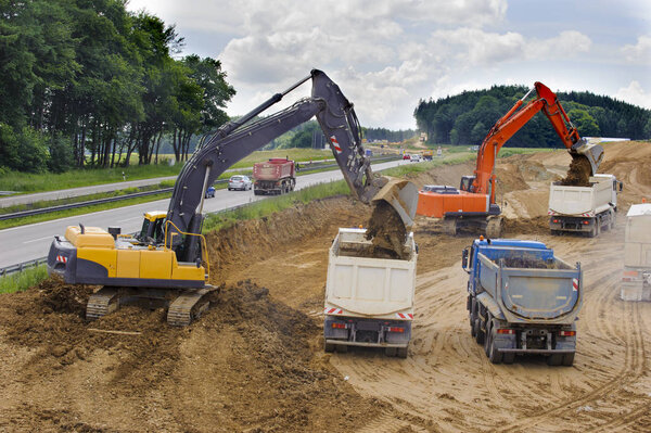  construction site at Autobahn in Germany