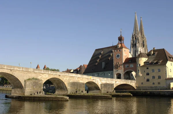 Miasto dziedzictwa UNESCO Regensburg w Bawarii, Niemcy — Zdjęcie stockowe