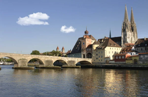 Miasto dziedzictwa UNESCO Regensburg w Bawarii, Niemcy — Zdjęcie stockowe