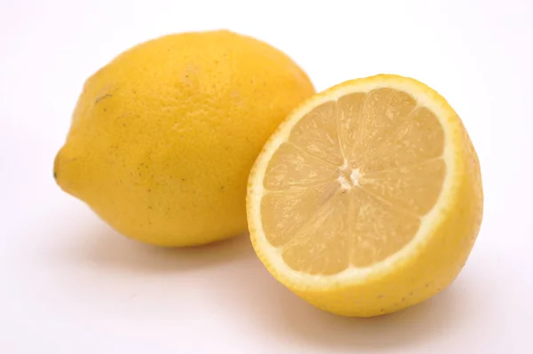 Giallo Limone Frutta Isolato Sfondo Bianco — Foto Stock