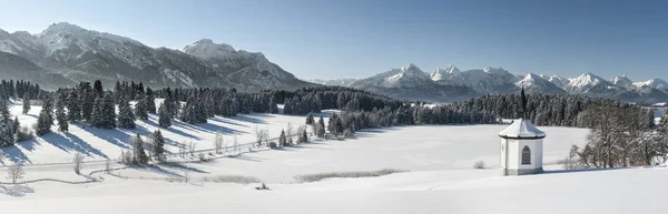 Panoramische scène in de winter in Beieren, Duitsland — Stockfoto