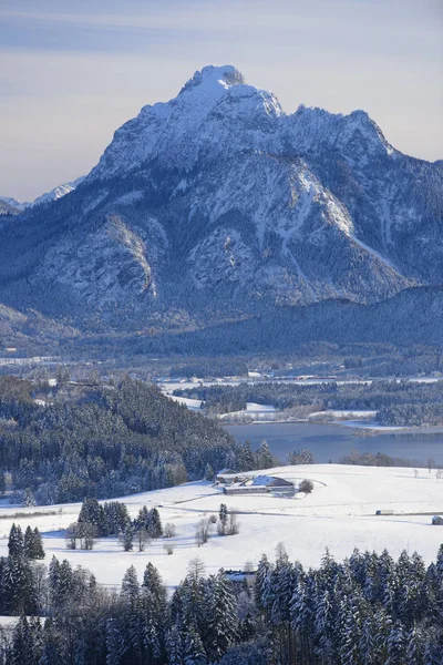 Panoramische scène in de winter in Beieren, Duitsland — Stockfoto