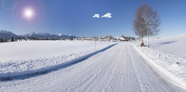 Scena panoramiczna zimą w Bawarii, Niemcy — Zdjęcie stockowe
