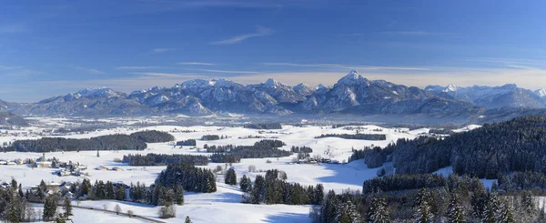 Bavyera kış panoramik sahne, Almanya — Stok fotoğraf