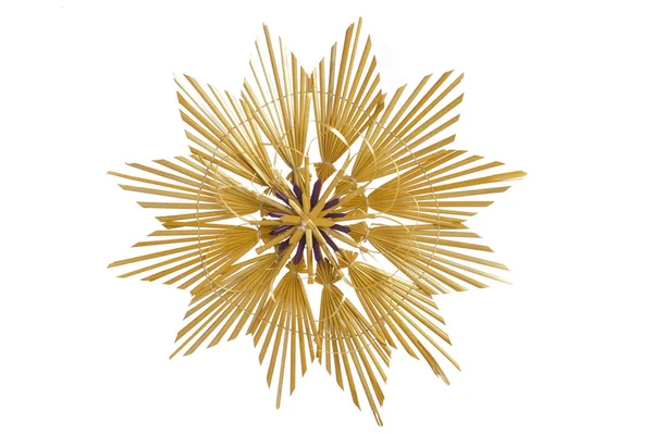 Isolated straw star as christmas decoration — Stock Photo, Image