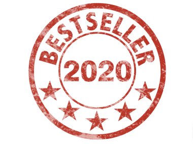  Grunge label for bestseller of year 2020 clipart