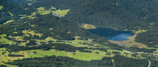 Vista Aérea Para Lago Barmsee Baviera Alemanha — Fotografia de Stock