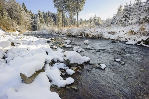 Natürlicher Fluss Schlucht Kalten Wintertagen — Stockfoto
