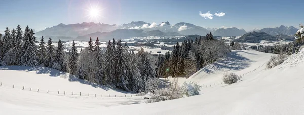 Panoramisch Rustig Landschap Winter Duitsland — Stockfoto