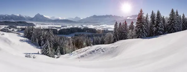 Panoramisch Rustig Landschap Winter Duitsland — Stockfoto