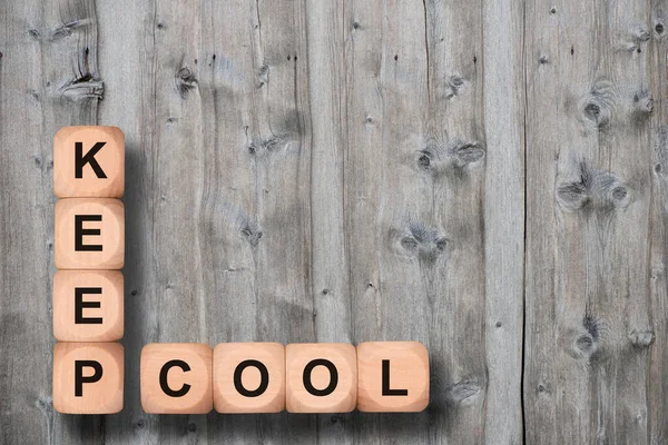 keep cool written on wooden cubes