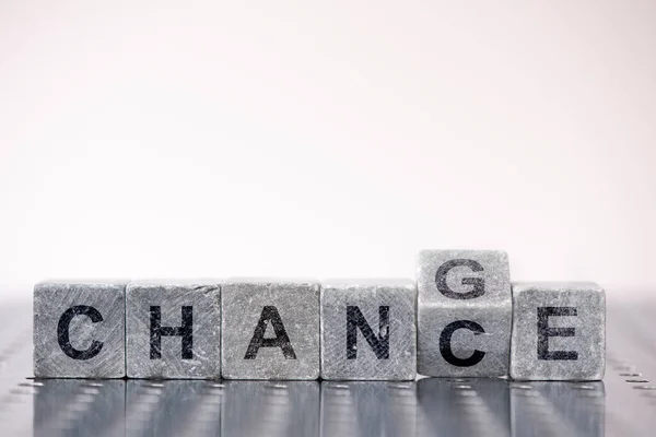 Change Change Written Cubes — Stock Photo, Image