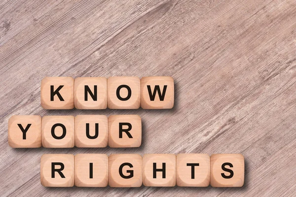 Know Your Rights Written Wooden Cubes — Stock Photo, Image