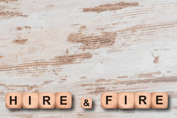 Hire Fire Printed Wooden Cubes — Stock Photo, Image