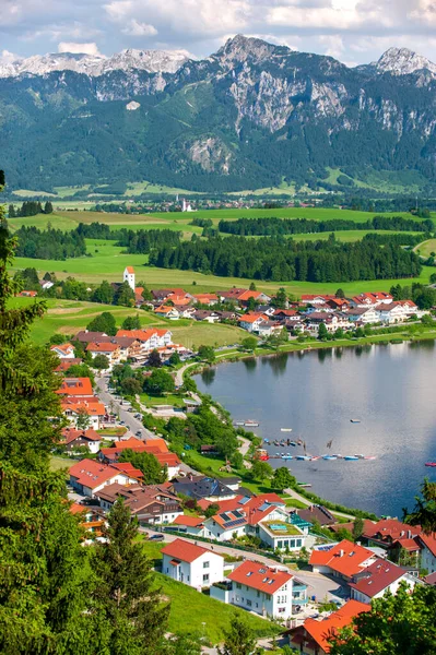 Vista Panorâmica Para Bela Paisagem Baviera Alemanha — Fotografia de Stock