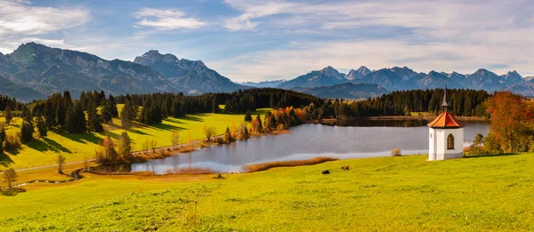 Panorámás Kilátás Gyönyörű Táj Bajorországban Németország — Stock Fotó