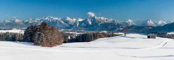 Prachtig Panoramisch Landschap Beieren Winter — Stockfoto