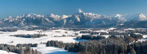 Prachtig Panoramisch Landschap Beieren Winter — Stockfoto