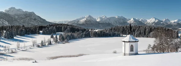 Hermoso Paisaje Panorámico Baviera Invierno — Foto de Stock