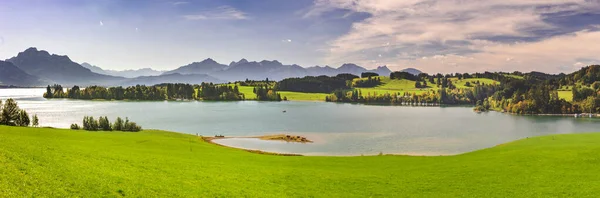 Hermoso Paisaje Panorámico Con Lago Baviera —  Fotos de Stock