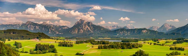 Paesaggio Panoramico Baviera Con Catena Montuosa Lago — Foto Stock