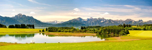 Paisaje Panorámico Baviera Con Cordillera Lago — Foto de Stock