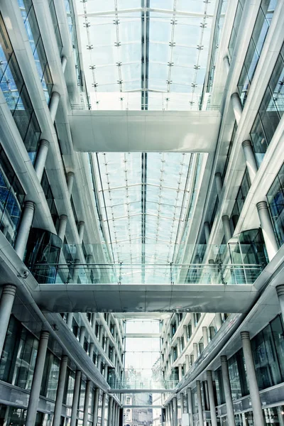 Modern Office Building Made Glass Concrete Transparent Ceiling — Stock Photo, Image