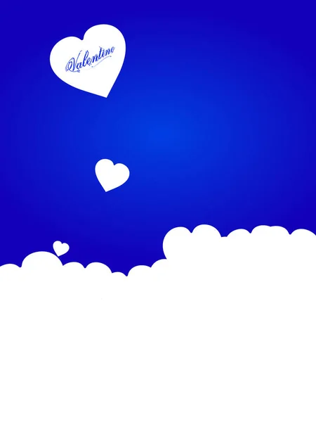 San Valentín Copiar Espacio Fondo Azul Con Silueta Corazones Texto — Archivo Imágenes Vectoriales