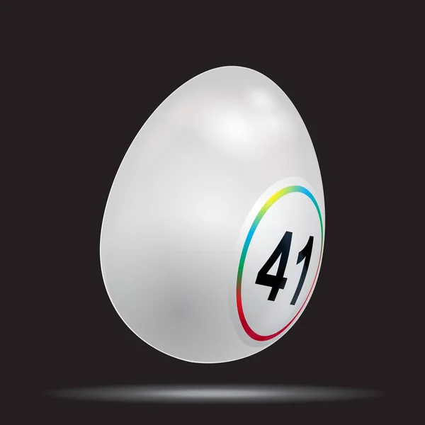 Bianco 3D Pasqua bingo uovo della lotteria su nero — Vettoriale Stock