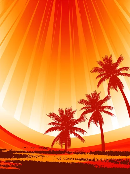 Abstrakta palmträd på sommar bakgrund — Stock vektor
