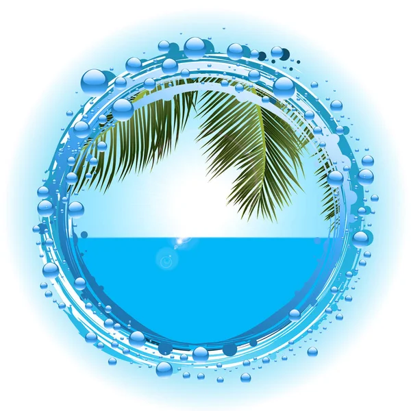 Tropische zomervakantie op water Bubble Border — Stockvector