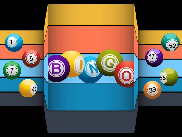 Geometrik çizgili arka plan üzerinde Bingo topları — Stok Vektör