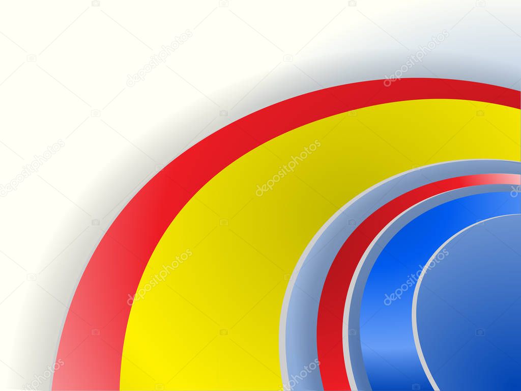 Abstract multi color curved on white background