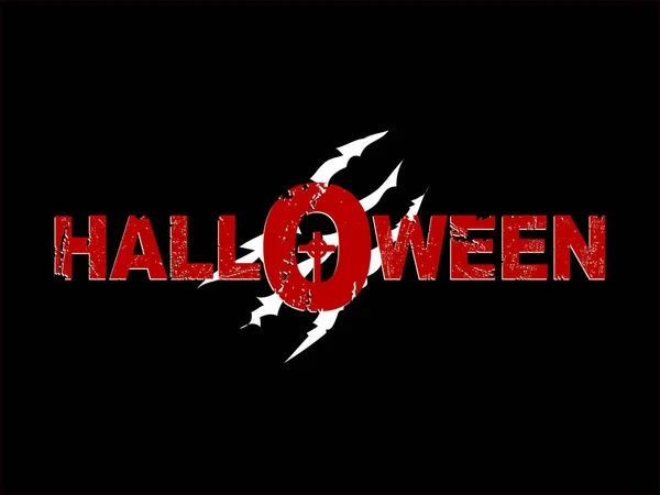 Halloween decoratieve tekst over zwarte achtergrond — Stockvector