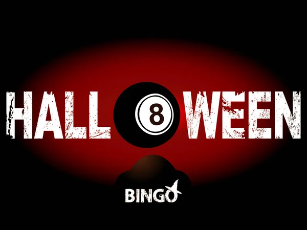 Halloween Fond Rouge Noir Avec Grunge Texte Décoratif Numéro Bingo — Image vectorielle