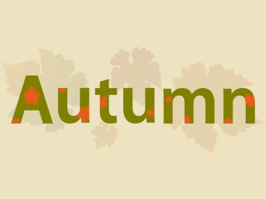 Turuncu Yapraklı Dekoratif Sonbahar Metni Düşen Gölgeli Yapraklar Arkaplanı