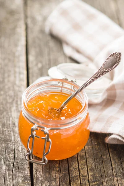 Apricot Jam Jelly Jar — Stock Photo, Image