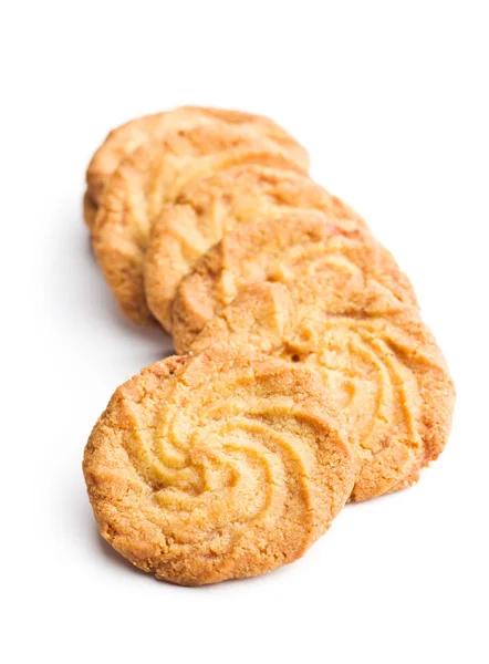 白い背景に分離された甘いバターのようなクッキー — ストック写真