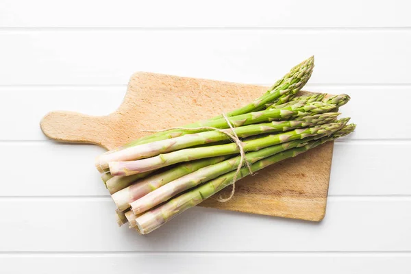 Fresh Green Asparagus White Table — Stock Photo, Image