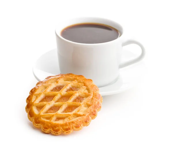 Яблучне Печиво Чашка Кави Ізольовані Білому Тлі — стокове фото